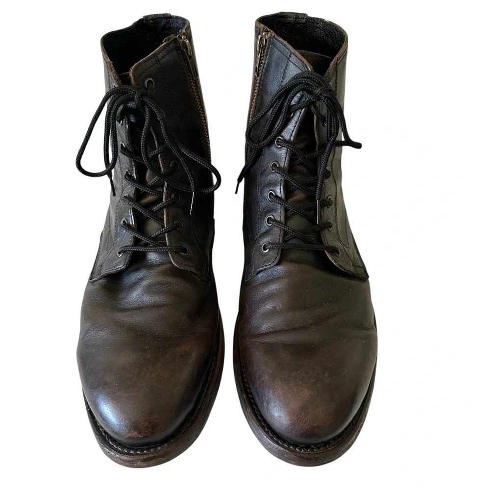 Freebirds Pendleton Brown Leather Lace Up Boots Size 14